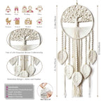 Large Tree of Life Dream Catchers, Macrame Wall Hanging Boho Handmade Woven Dream Catcher Macrame Wall Decor Art for Adults Boys Girls Bedroom Wedding Party Decor, Festival Blessing Gift（Light Beige）
