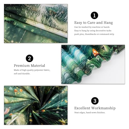 Tichgeim Forest Nature Tapestry Wall Hanging for Bedroom, Green Fantasy Tree of Life Backdrop Tapestries, Fairy Magic Mushroom Landscape Wall Mural Decor for Living Room Dorm 51in × 60in - color: Forest Tapestry, size: 60"L x 51"W