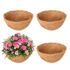 Legigo 4 Pack 14 Inch Hanging Basket Coco Liners Replacement, 100% Natural Round Coconut Coco Fiber Planter Basket Liners for Hanging Basket Flowers/Vegetables - color: 4pcs, size: 14 Inch