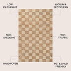 JONATHAN Y Theo Woven Jute Checkerboard Natural/Bleach Runner Rug, 2x10, Modern, Farmhouse, Rustic, Lodge, Easy-Cleaning for Living Room, Bedroom, Kitchen, Non-Shedding (NRF203C-210) - color: Natural/Bleach, size: 2' x 10' (Runner)