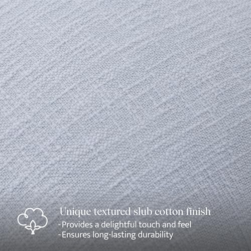 Double Stitch Scalloped Throw Pillow Covers - 100% Cotton Decorative Boho Pillow Covers 20 x 20, Made in India, Square Cushion Case, Modern Home Decor for Couch Sofa Living Room, Arctic Blue - color: Arctic Blue, size: 20" x 20" (Pack of 1)