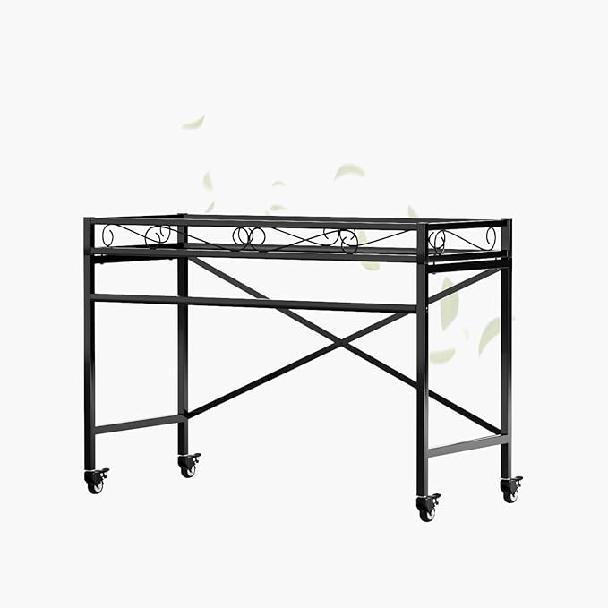 Zhongma Window Height Sturdy Metal Plant Stand with Wheels, 36.6 x 16 x 26.2 in High, Heavy Duty Succulent Shelf for Home Indoor and Outdoor, 220 LBS Capacity & Heavy Duty Construction
