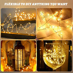 2-Pack Fairy Lights Plug in, 33ft 100 LED Fairy String Lights Indoor Outdoor Waterproof Copper Wire String Lights Warm White Twinkle Lights Starry Lights for Bedroom Garden Wedding Party Decoration