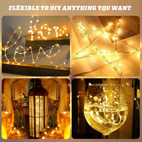 2-Pack Fairy Lights Plug in, 33ft 100 LED Fairy String Lights Indoor Outdoor Waterproof Copper Wire String Lights Warm White Twinkle Lights Starry Lights for Bedroom Garden Wedding Party Decoration