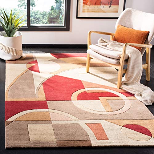 SAFAVIEH Rodeo Drive Collection Accent Rug - 2'6" x 4'6", Beige & Multi, Handmade Mid-Century Modern Abstract Wool, Ideal for High Traffic Areas in Entryway, Living Room, Bedroom (RD845A) - color: Beige/Multi, size: 2'6" x 4'6" (Rectangular)