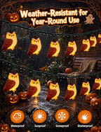 8.5ft Owl Christmas Outdoor String Lights with 10 LED Bulbs, Shatterproof Fairy Lights Plug in for Xmas - color: Multicolor Owl