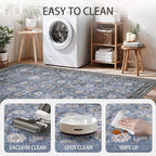 Living Room Rug 6x9, Soft Non Slip Low Pile Washable Rug, Boho Modern Area Rug for Bedroom, Dining Room, Blue - color: Blue, size: 6' x 9' (Rectangular)
