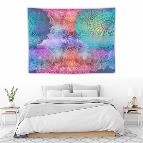 HZOHNAGO Mandala Tapestry Abstract Colored Geometry Pattern Printed Wall Tapestry Watercolor Abstract Wall Hanging for Bedroom Living Room Dorm 40" W x 30" H - color: Style-6, size: 40"L x 30"W