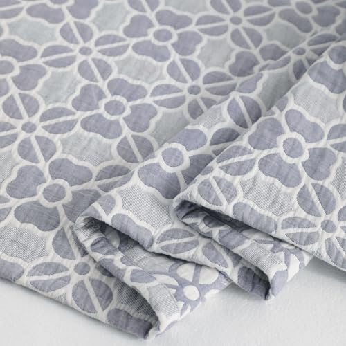 NTBAY 3 Layer Toddler Blanket, Muslin Cotton Jacquard Bed Blankets, Lightweight Thermal Baby Blanket, Super Soft and Warm Crib Blanket for All Seasons, Decoration Gift, 30"x40", Blue Clover - color: Blue Clover, size: 30x40 Inch (Pack of 1)