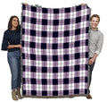 Pure Country Weavers Boysenberry Plaid Blanket - Gift Tapestry Throw Woven from Cotton - Made in the USA (72x54) - color: Boysenberry