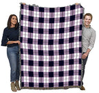 Pure Country Weavers Boysenberry Plaid Blanket - Gift Tapestry Throw Woven from Cotton - Made in the USA (72x54) - color: Boysenberry