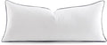 MIULEE Goose Feather Down 14x36 Pillow Insert with 100% Down-Proof Cotton Cover, Soft Fluffy Decorative Pillow for Sofa Bed Couch Living Room White