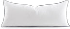 MIULEE Goose Feather Down 14x36 Pillow Insert with 100% Down-Proof Cotton Cover, Soft Fluffy Decorative Pillow for Sofa Bed Couch Living Room White