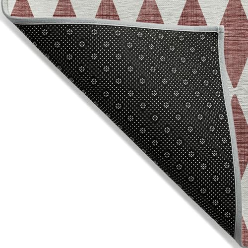 Addison Rugs Chantille ACN578 Burgundy 2'3" x 7'6" Indoor Outdoor Hallway Runner Rug, Stain Resistant Washable Kitchen Area Carpet for Bathroom, Laundry and Bedroom Rug - color: Burgundy, size: 2'3" x 7'6" (Runner)