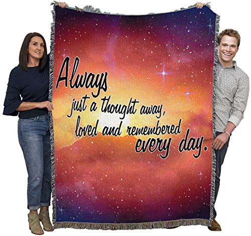 Pure Country Weavers Always Just A Thought Away Blanket - Sympathy Bereavement Gift Tapestry Throw Woven from Cotton - Made in the USA (72x54) - color: Thought Away, size: 72" x 54"