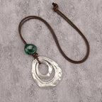 Leather Necklace for Women Long Boho Pendant Hippie Choker Necklace Bohemian Layered Leather Rope Wooden Jewelry Gifts - style: Long Chunky Boho Necklace