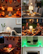 UMEXUS 13” Small Ceramic Cordless Table Lamp with Timer, Dimmer, Linen Shade, Remote Control, Rechargeable Battery Light for Patio Nightstand Kitchen Counter Living Room Side Table, Bulb Included - size: Small-13"H-Rope accent design