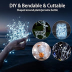 VOOKRY 32 Pcs Fairy Lights Battery Operated String Lights - 10 ft 30 LEDs Waterproof Silver Wire Mini Firefly Starry Moon Lights for DIY Crafts Wedding Party Table Centerpieces Christmas(Cool White) - color: Cool White, size: 32 Pack
