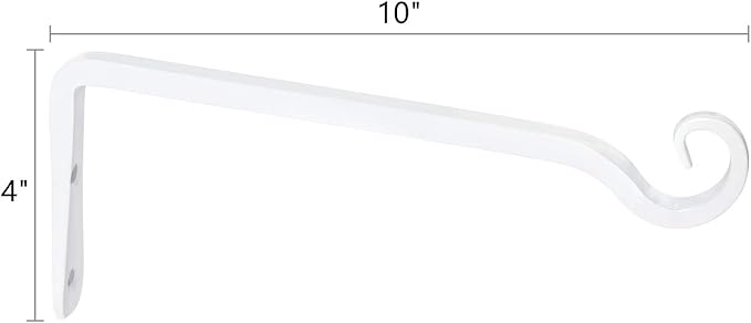 Mkono Plant Hangers Indoor, 10 Inch Metal Plant Bracket, Decorative Wall Hooks for Hanging Plants, Bird Feeder, Flower Basket, Wind Chimes, Home Outdoor Decor, 2 Pack White