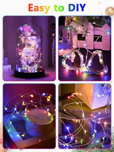 4 Pack 100 LED Fairy Lights Battery Operated with Remote, 33FT Waterproof Twinkle Lights with Timer & 8 Modes, Fairy String Light Outdoor Indoor for Bedroom Classroom DIY Christmas Decor (Multicolor) - color: Multicolor, size: 4 Pack
