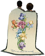 Pure Country Weavers Iris Cross Blanket - Sympathy Bereavement Gift Tapestry Throw Woven from Cotton - Made in the USA (72x54) - color: Iris Cross, size: 72" x 54"