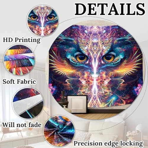 Galaxy Milky Way Tapestry Space Themed Wall Hanging for Bedroom Living Room Cosmic Home Decor - color: Owl, size: 59.1"L x 51.2"W