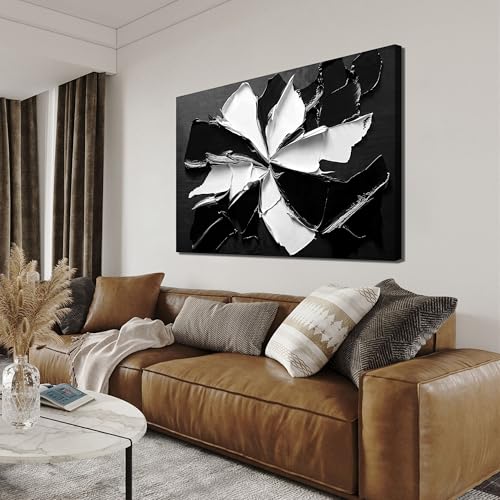 Abstract Wall Art Decor Modern Wall Art Pictures for Living Room Minimalist Black and White Wall Art Prints Abstract Canvas Art Wall Decor Flowers Artwork for Walls Home Office Decorations 24" X 36" - color: JYQ-X, size: 36"L x 24"W