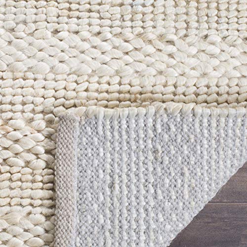SAFAVIEH Natural Fiber Collection Runner Rug - 2'3" x 8', Bleach, Handmade Jute, Braided Woven Design, Ideal for Living Room, Bedroom (NF212D) - color: Bleach, size: 2'3" x 8' (Runner)