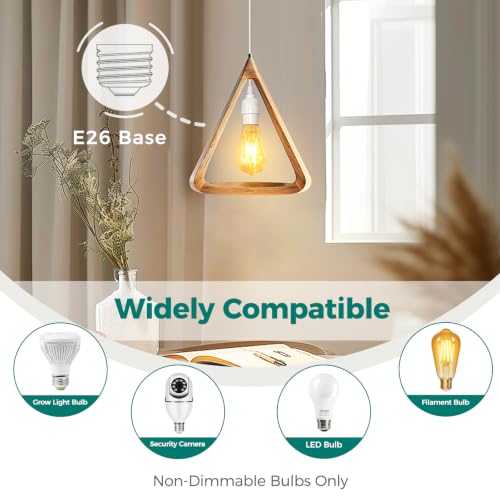 DiCUNO Hanging Lantern Extension Cord Cable, E26 Pendant Light Socket On Off Inline Cord Switch Control Lamp, Switch Close to Polarized Plug, 6.6 Feet (2M), White, 1-Pack - style: 6.6ft - White