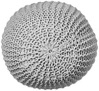 Urban Lifestyle Round Knit Pouf, Light Grey - color: Light Grey