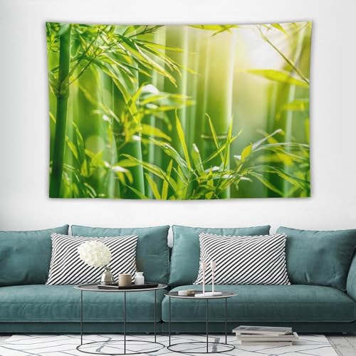 HZOHNAGO Bamboo Tapestry Bamboo Leaf Sunshine Nature Printed Wall Tapestry Painting Wall Hanging for Bedroom Living Room Dorm 60" W x 40" H - color: Bamboo-1, size: 60"L x 40"W