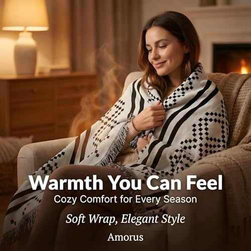 amorus Bohemian Throw Blanket Chenille Jacquard Tassels Cover, 71"*90",NO.2 | Boho Style blankets, modern Geometric, warm & cozy. For couch, bed, outdoor, car - color: Pattern 2, size: 71x91 in