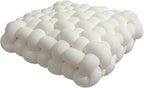 Knot Pillow Meditation Cushion Large Floor Cushions for Sitting Funky Throw Pillows Chair Pillows Soft Pad Square Knotted Seat Cushions for Home Decoration Living Room Bedroom Sofa Couch White