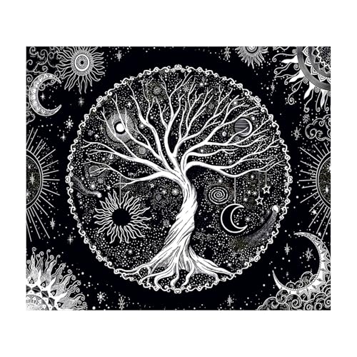 Abstract Boho Tapestry Wall Hanging for Bedroom Living Room Unique Modern Home Decor - color: Tree Of Life, size: 59.1"L x 51.2"W
