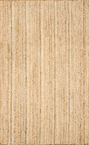 nuLOOM 8x10 Rigo Jute Hand Woven Area Rug, Natural, Solid Farmhouse Design, Natural Fiber, For Bedroom, Living Room, Dining Room, Hallway, Office, Kitchen, Entryway - color: Natural, size: 7'6" x 9'6" (Rectangular)
