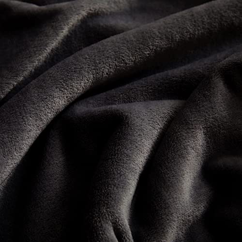KMUSET Super Soft Throw Blanket Premium Silky Flannel Fleece Throw Size Black Microfiber Lightweight Blanket All Season Use - color: Black, size: Throw(50"x60")