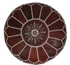 Moroccan Handmade Genuine Leather Pouf unstuffed Ottoman, Round Footstool, Living Room and Bedroom,Chair Foot Rest,Gift Wedding,Housewarming Gifts New Home,Floor Chair