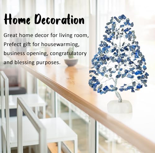 Crocon® Lapis Lazuli Crystals Tree of Life, Birthday Gifts for Women, Men & Friends, Crystals & Healing Stones, Home Decor, Money Tree, Gift Ideas, House Warming Gifts New Home for Men & Boyfriend - color: Bf Lapis Lazuli Quartz Base