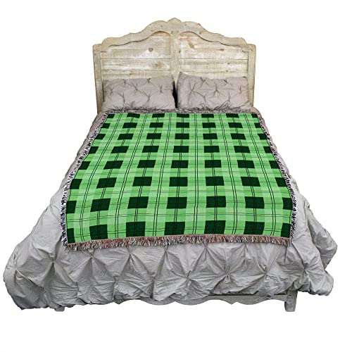 Pure Country Weavers Gooseberry Plaid Blanket - Gift Tapestry Throw Woven from Cotton - Made in The USA (72x54) - color: Gooseberry