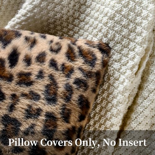 GALMAXS7 Cheetah Pillow Covers 18x18 Faux Fur Throw Pillow Covers Set of 2 Leopard Couch Pillow Covers Fluffy Soft Decorative for Home Living Room Bedroom - color: Cheetah, size: 18" x 18" (Pack of 2)