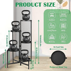 5 Tier Metal Plant Stand for Indoor Outdoor, Black | Foldable, Toolless Assembly, Flexibly Adjustable, Waterproof, Antislip