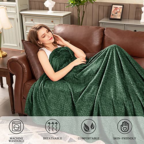 inhand Fleece Blanket for Bed, Super Soft Flannel Cozy King Bed Blanket for Adults, Washable Lightweight Fuzzy Bed Blanket for Office Sofa, Warm Plush Blankets for All Season (90"×108", Green) - color: A-green, size: King/Cal King-90x108 IN