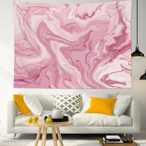 SCECALA Pink Swirl Marble Tapestry Abstract Pink and White Swirl Marble Texture Wall Tapestry Cute Pastel Wall Hanging for Bedroom Living Room College Dorm Photography Party Home Decor 59x51 Inch - color: Pink and White, size: 51"L x 59"W