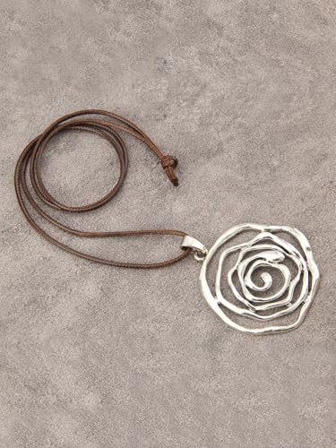 Leather Necklace for Women Long Boho Pendant Hippie Choker Necklace Bohemian Layered Leather Rope Wooden Jewelry Gifts - style: Earthy Necklace