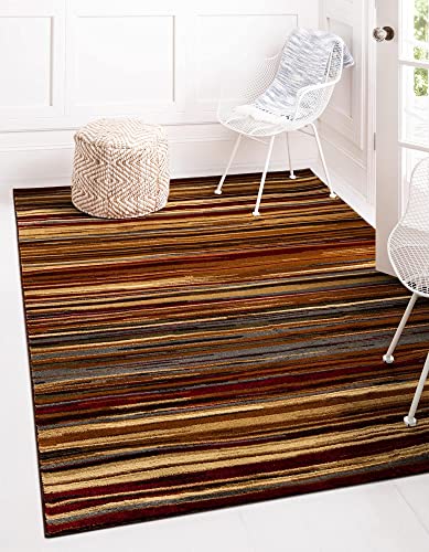 Unique Loom Barista Collection Area Rug - Icatu (5' 1" x 8' Rectangle Beige/Brown) - size: 5'1" x 8' (Rectangular)