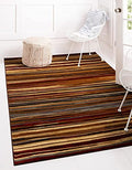 Unique Loom Barista Collection Area Rug - Icatu (5' 1" x 8' Rectangle Beige/Brown) - size: 5'1" x 8' (Rectangular)