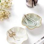 JAMEND CLXP 2PCS Lotus Leaf Shape Ring Holder Dish, Small Key Bowl, Ceramic Trinket Tray Jewelry Dish Organizing Necklace Earrings for Mom Friend Sister, All Jewelries Are NOT Included, Light Green.… - color: Light Green-2PCS