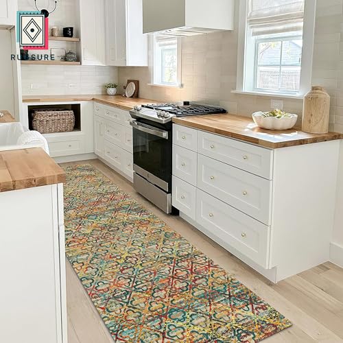 RUGSURE Washable Area Rugs, 2'6'' x 8' - 1/6 Thick - Stain & Water Resistant Non-Slip - Perfect Resistant Rug for Living Room, Bedroom, Nursery, Pet & Child Friendly, Vibrant Colors Rugs, Multicolor - color: Grass-multicolor, size: 2'6" x 8' (Rectangular)
