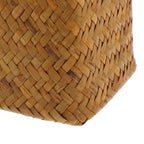 Seagrass Woven Vase: 12" Tall Wicker Vase for Flowers - Boho Rattan Decorative Basket Tall Plant Holder Container - Rustic Straw Flower Arranger for Farmhouse Home Decor