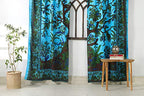 Popular Handicrafts Indian Hippie Bohemian Beautiful Tree of Life Tie Dye Mandala Curtain Panels Tarqouise - color: Tarquoise, size: 38"W x 83"L (Pack of 2)